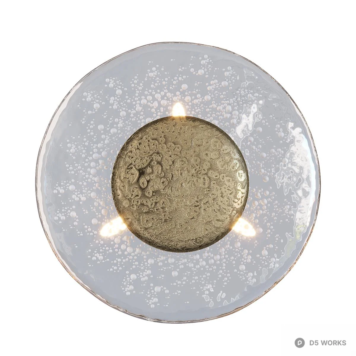 Antique Brass Embossed Wall Lamp With Frosted Glass 3d model thumbnail 2