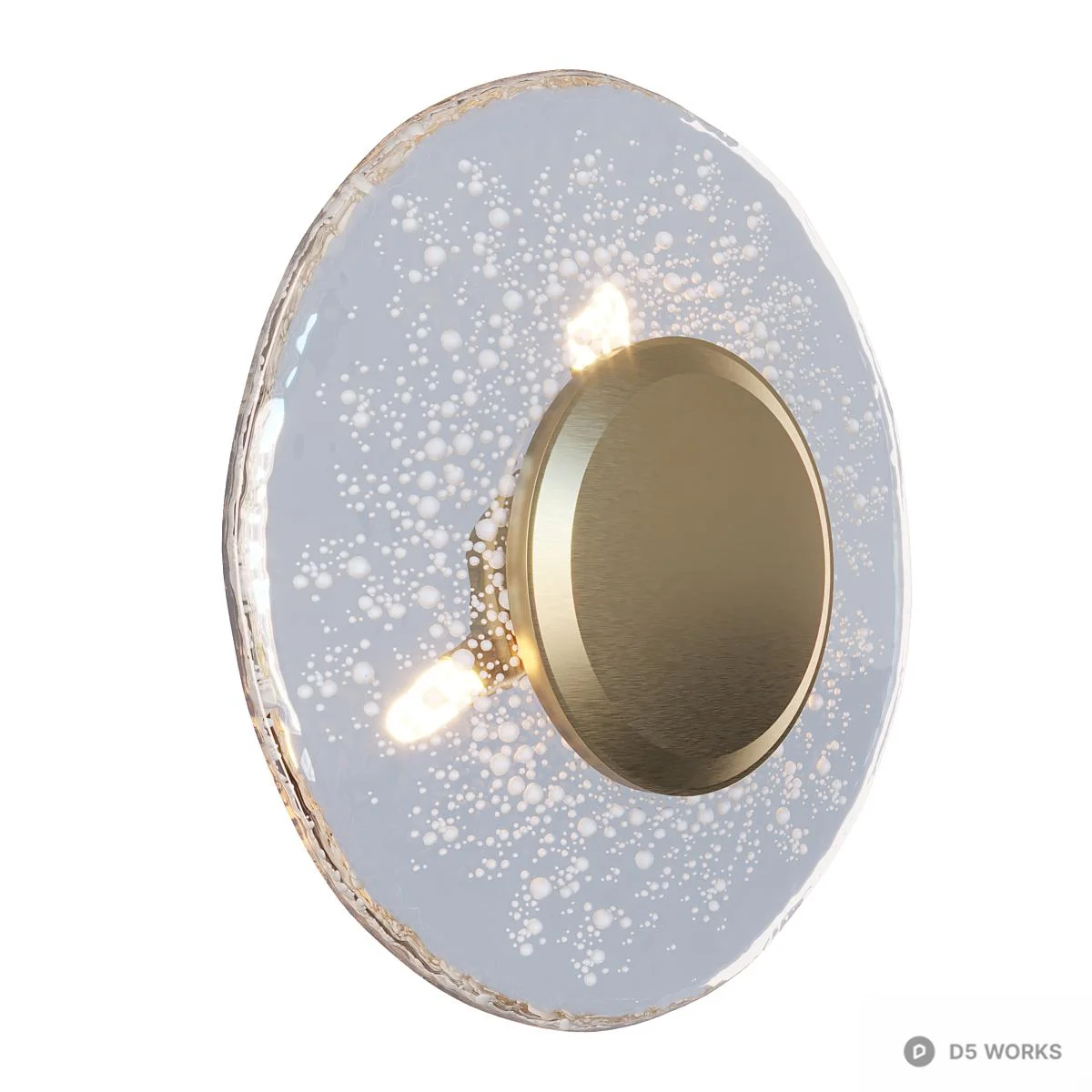 Antique Brass Embossed Wall Lamp With Frosted Glass 3d model thumbnail 3