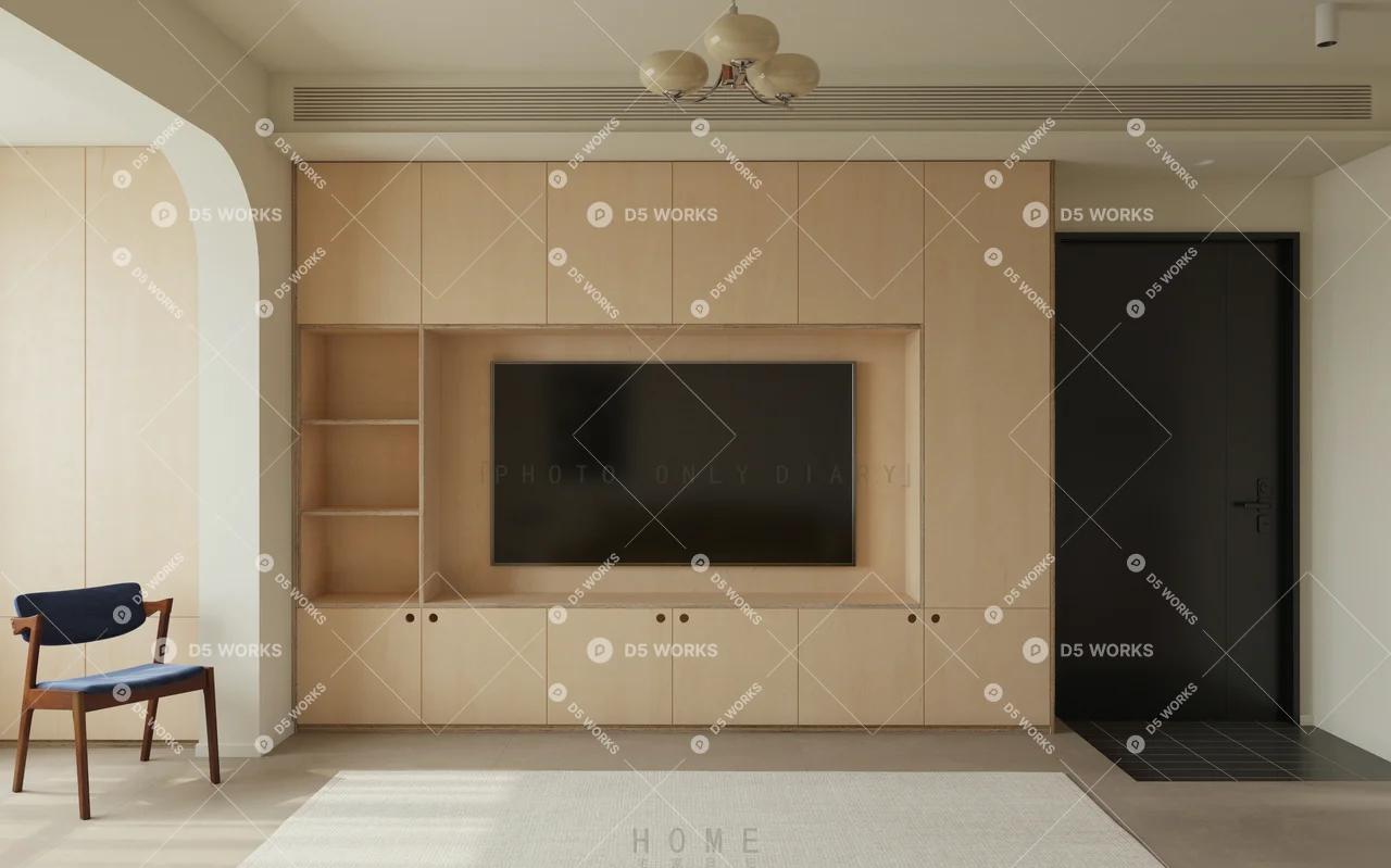 Contemporary Living & Dining Room 3d model thumbnail 2