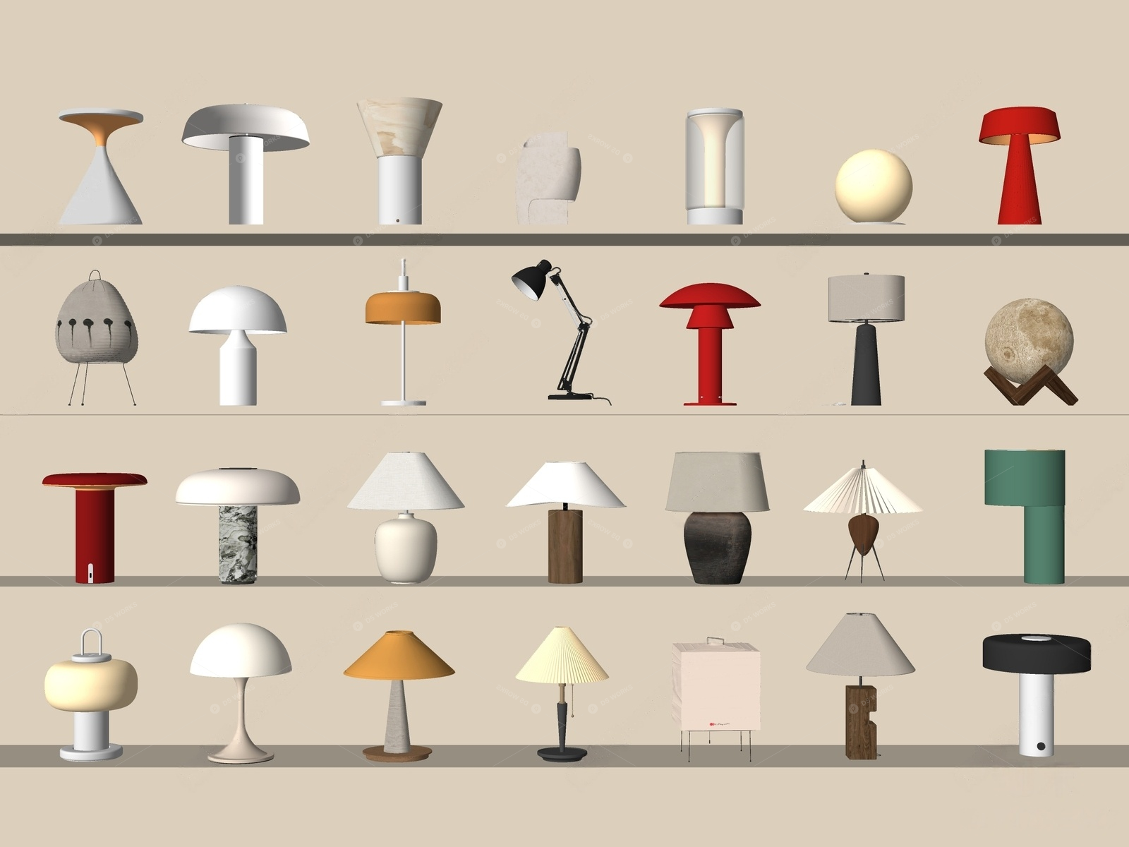 Table Lamps 3D Models 2