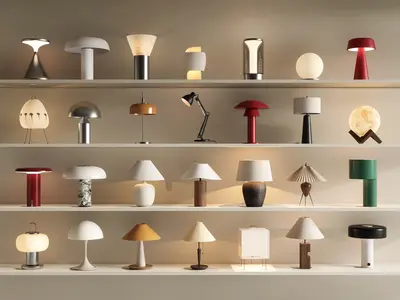 Mid Century Modern Table Lamp Collection 3d model