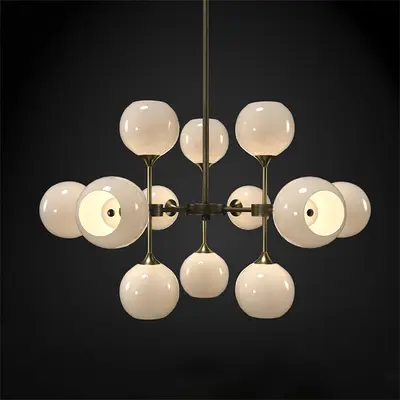Modern Spherical Glass Pendant Light 3d model
