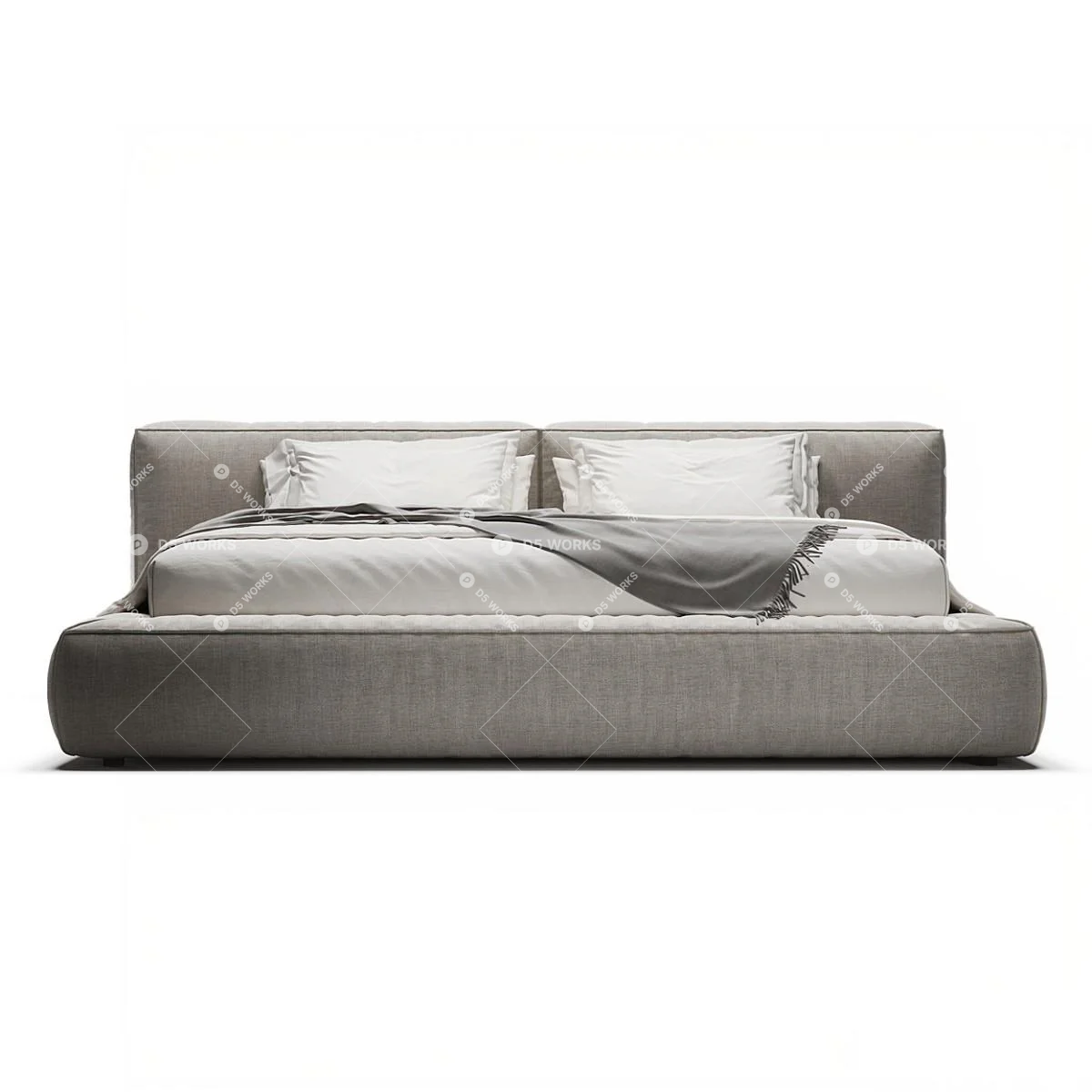 Modern Double Bed 3d model thumbnail 4