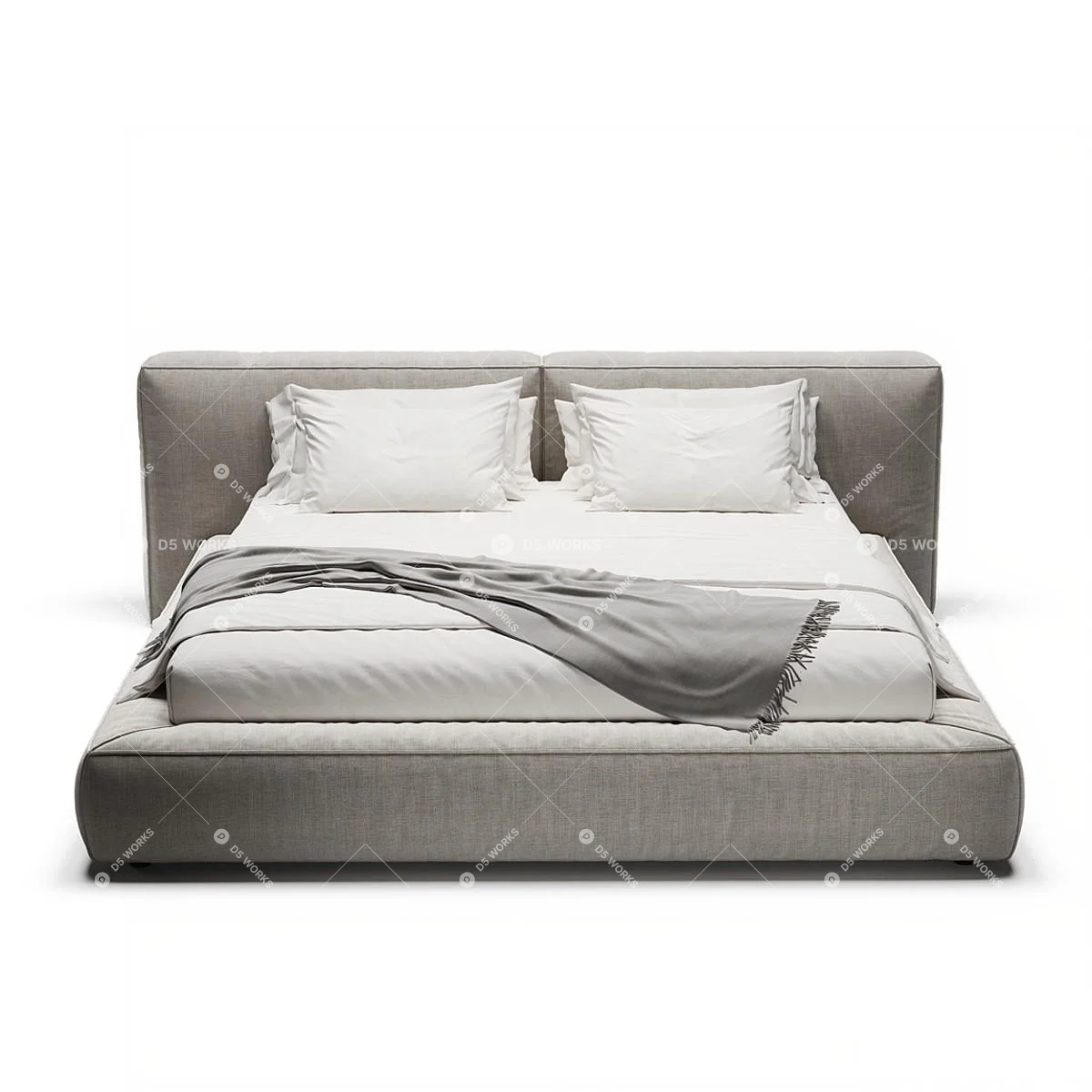 Modern Double Bed 3d model thumbnail 5
