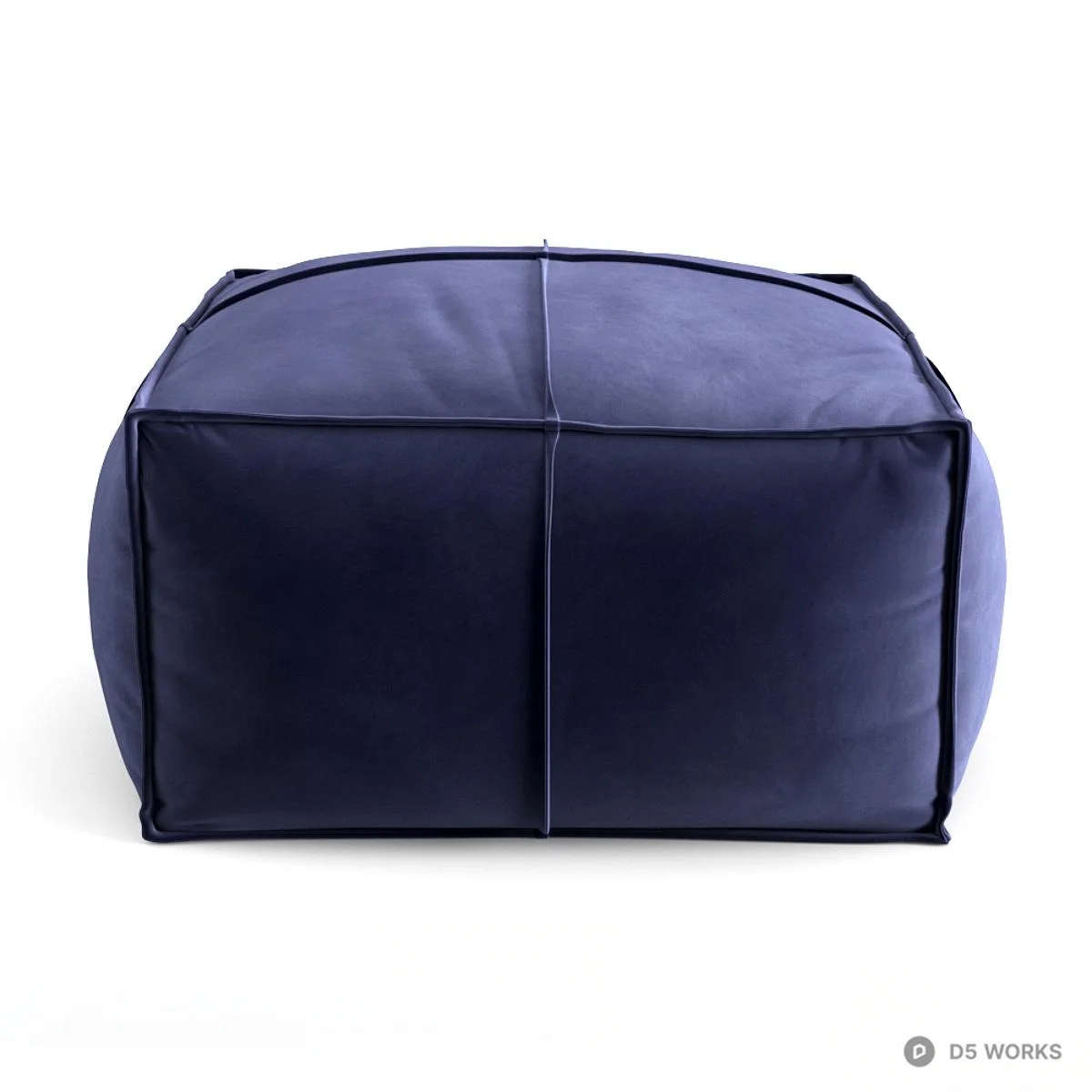 Navy Blue Minimalist Bean Bag Sofa 3d model thumbnail 2
