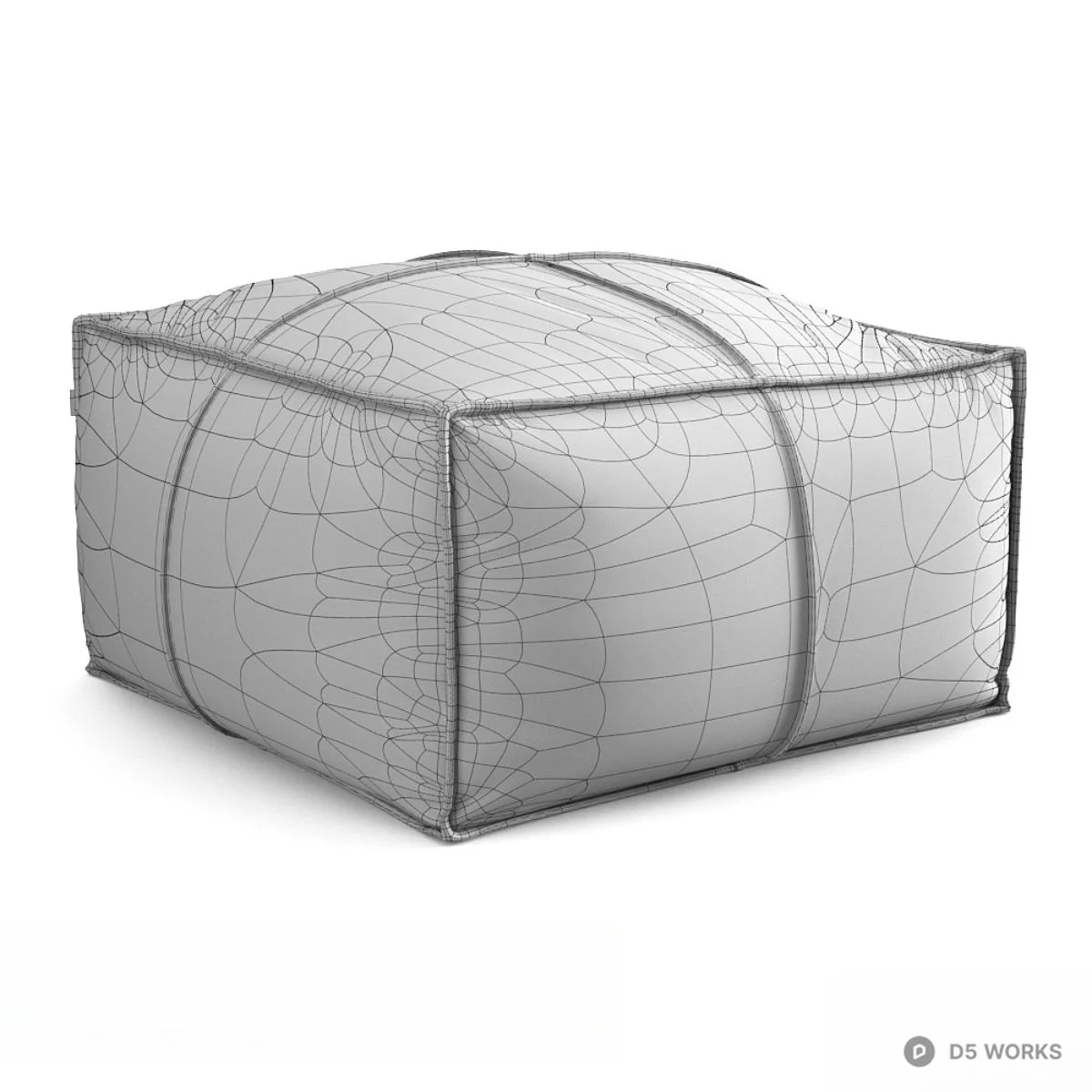 Navy Blue Minimalist Bean Bag Sofa 3d model thumbnail 3