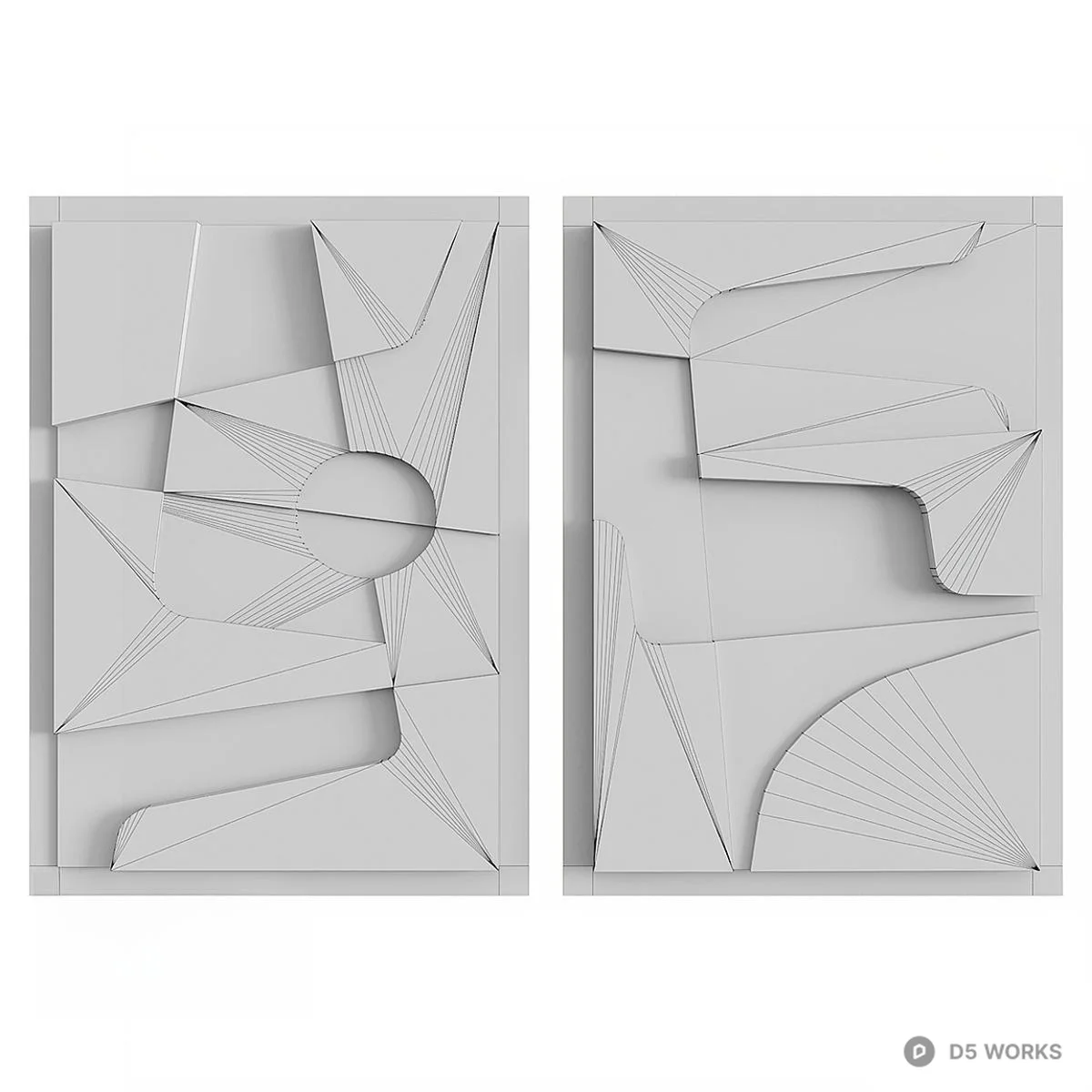 Abstract Geometric Wall Decor 3d model thumbnail 2