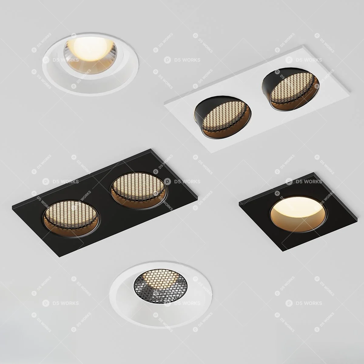 Downlight & Spotlight 3d model thumbnail 3