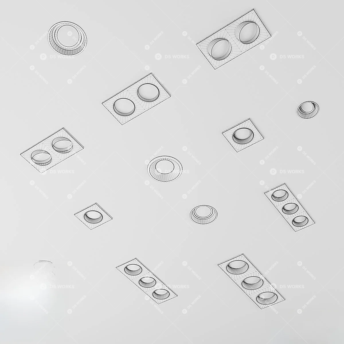 Downlight & Spotlight 3d model thumbnail 2