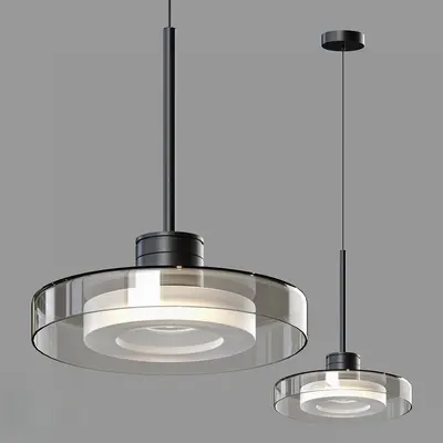 Minimalist Glass Ring Pendant Light 3d model
