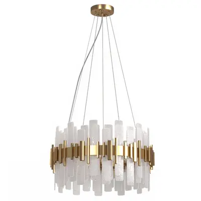 Modern Crystal And Brass Chandelier 3d model