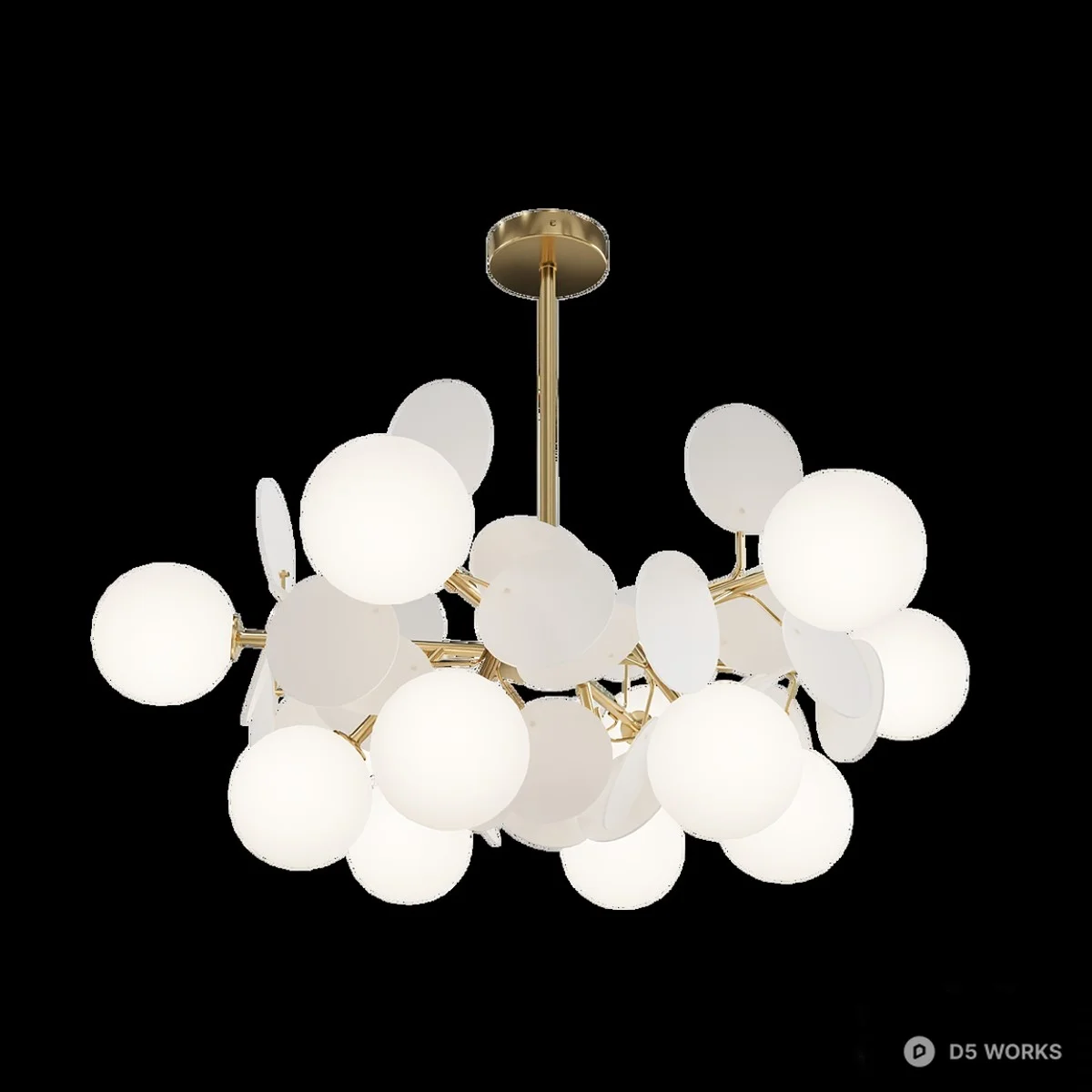Modern Frosted Glass Globe Chandelier 3d model - Image 1