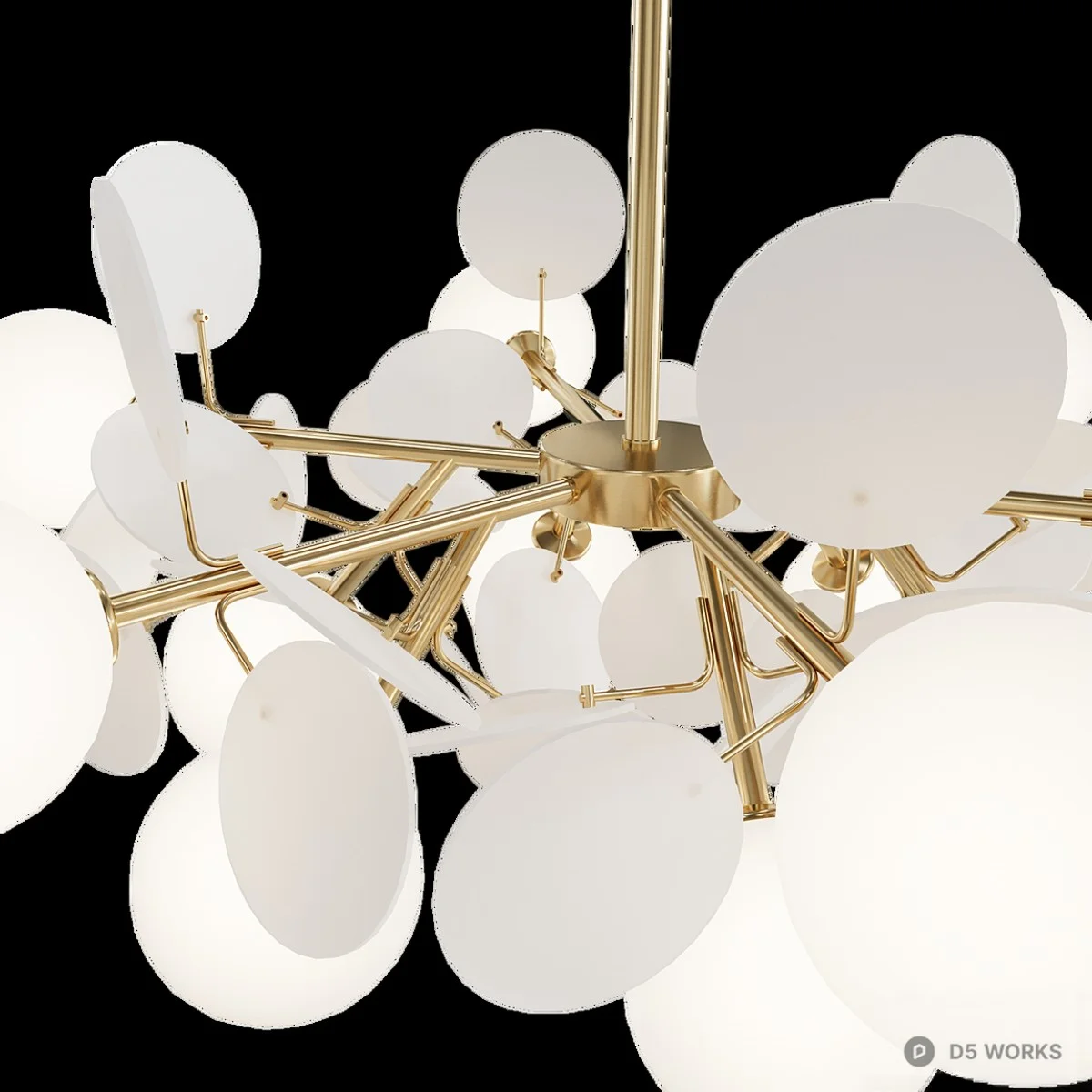 Modern Frosted Glass Globe Chandelier 3d model thumbnail 2