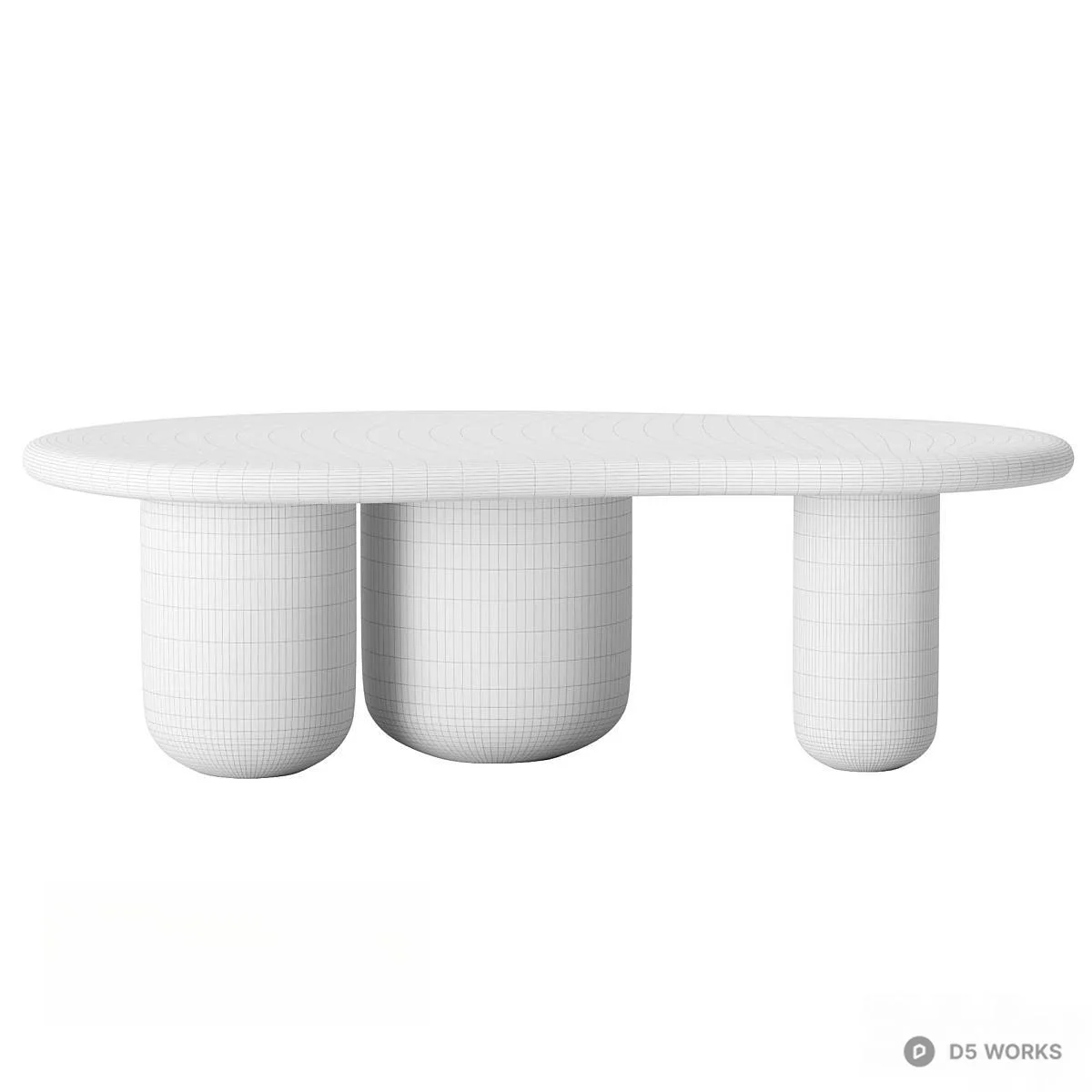Marbled Concrete Coffee Table 3d model thumbnail 5