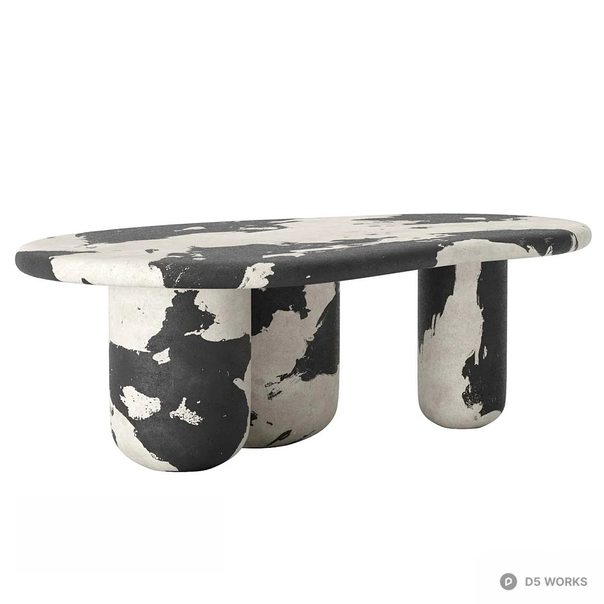 Marbled Concrete Coffee Table 3d model thumbnail 3
