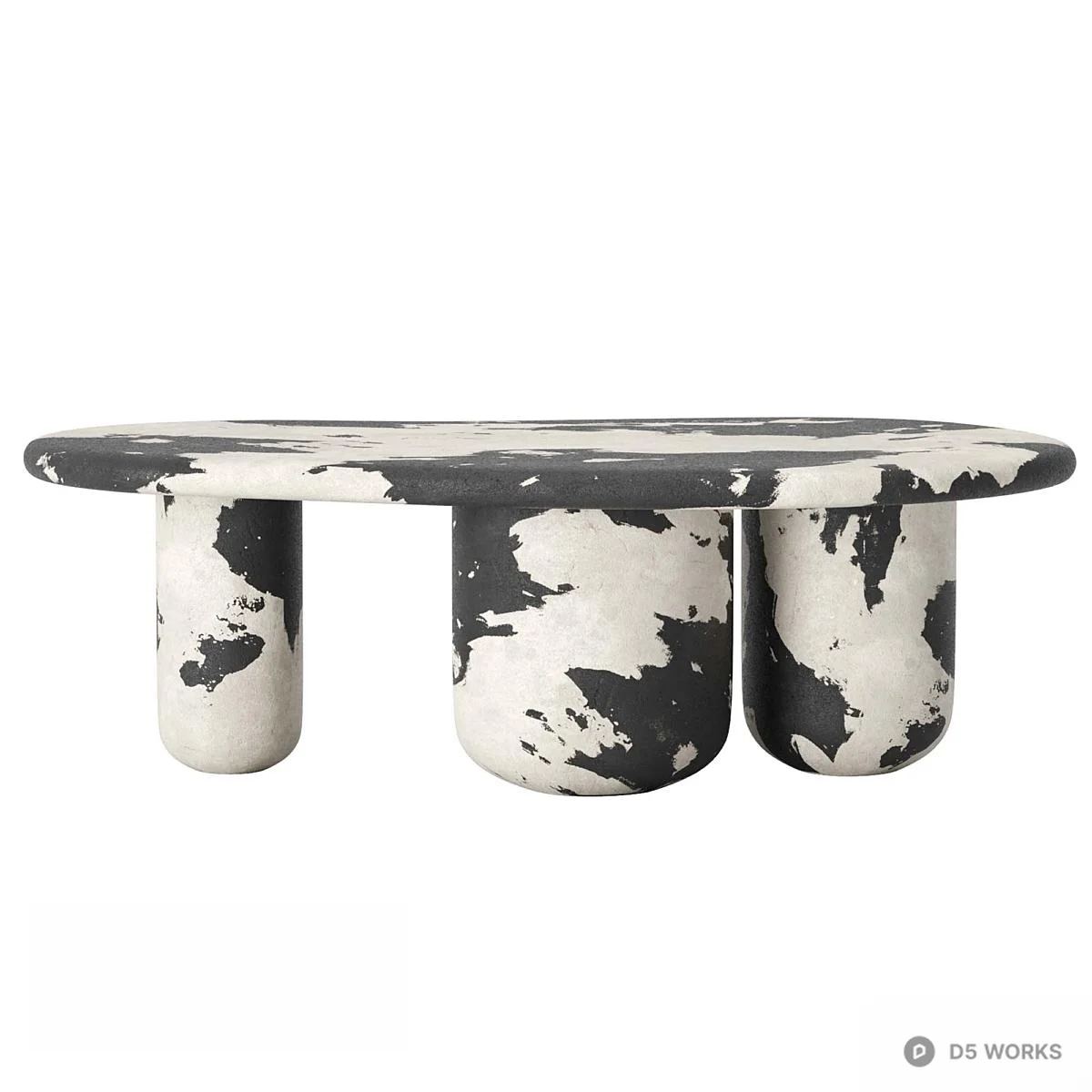 Marbled Concrete Coffee Table 3d model thumbnail 2