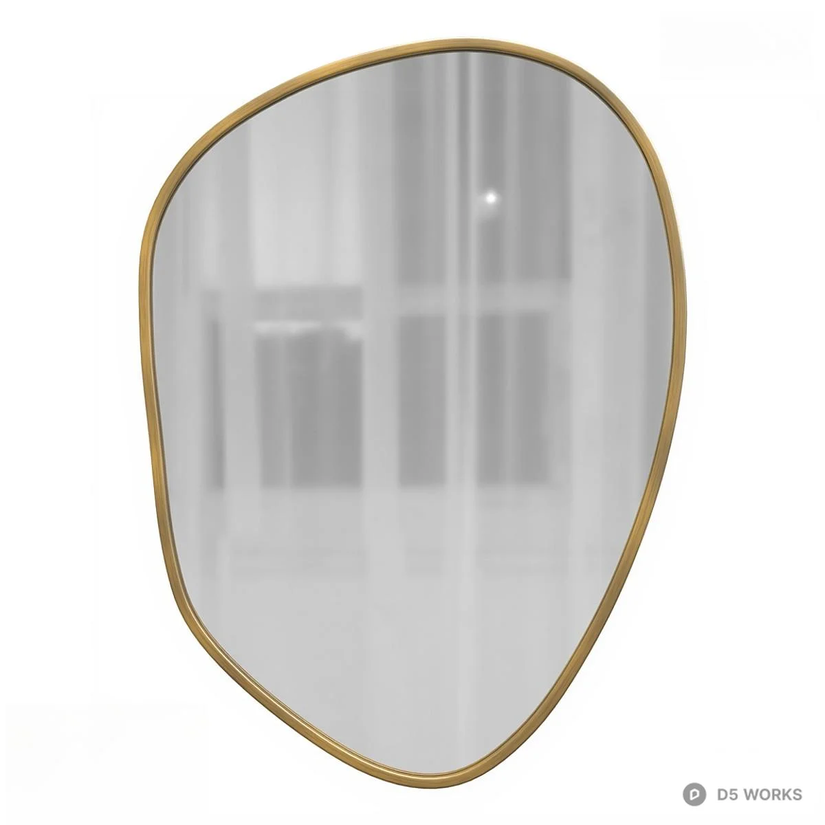Organic Shape Mirror With Brass Frame 3d model - Image 1