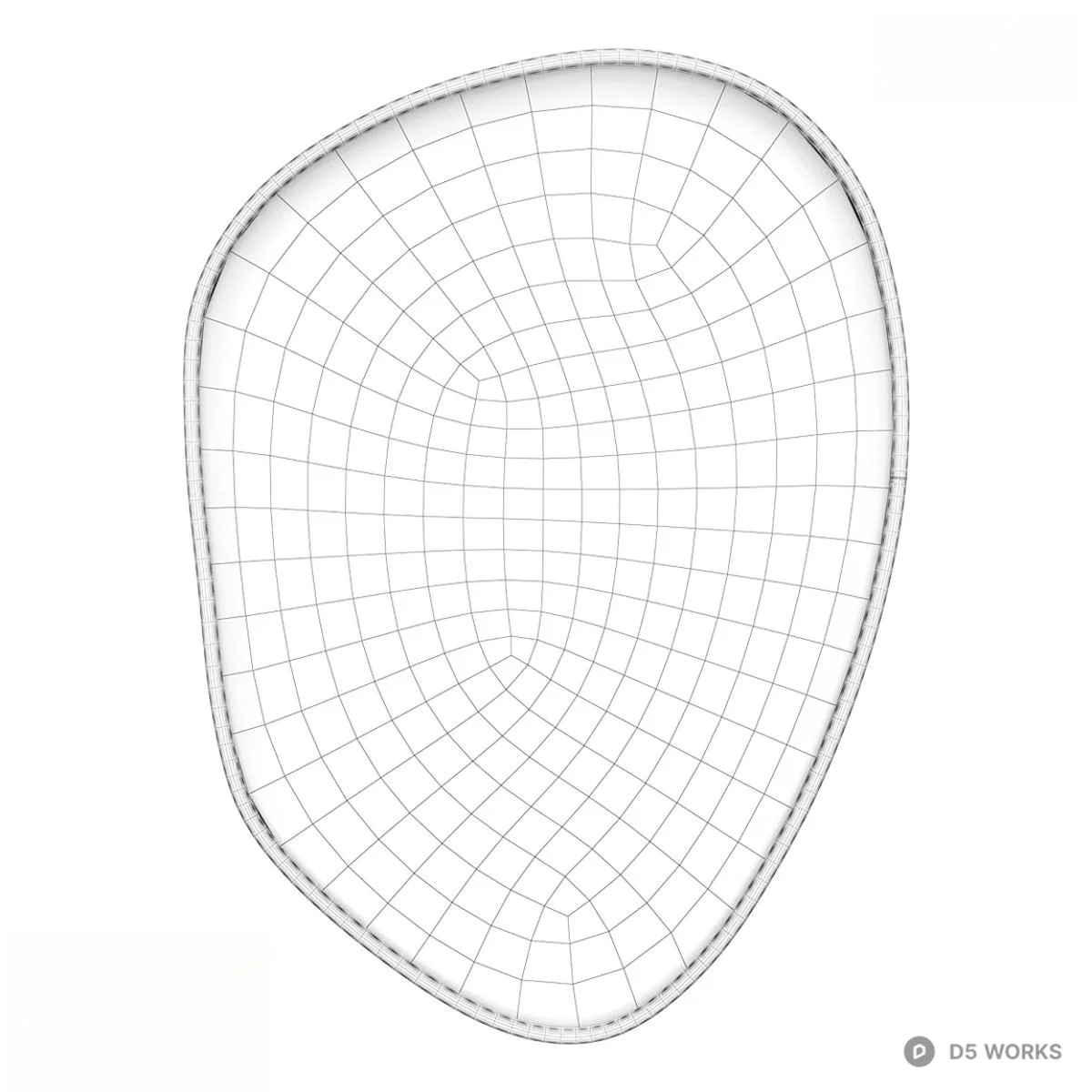 Organic Shape Mirror With Brass Frame 3d model thumbnail 2