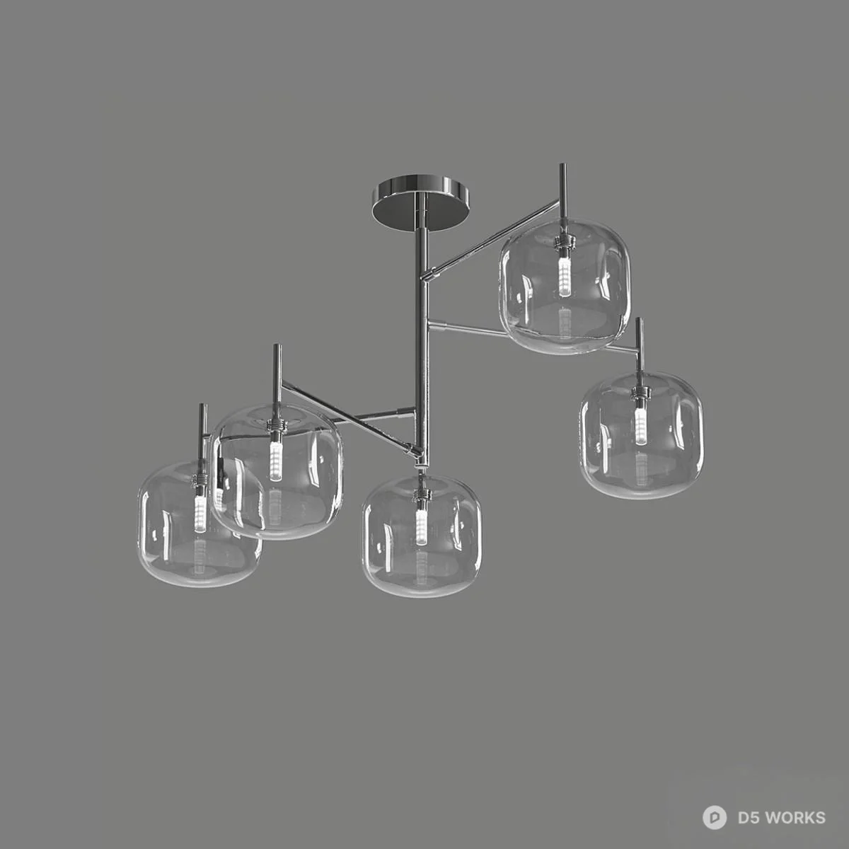 Modern Glass Pendant Light 3d model thumbnail 2