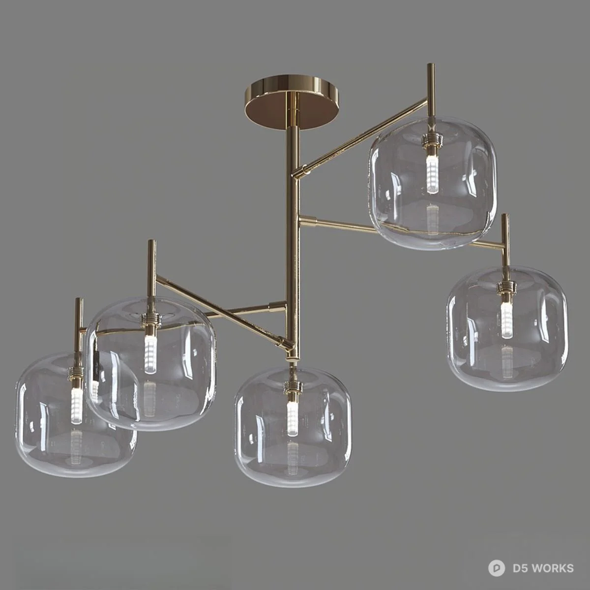 Modern Glass Pendant Light 3d model - Image 1