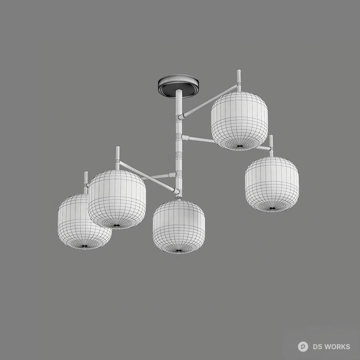 Modern Glass Pendant Light 3d model thumbnail 3