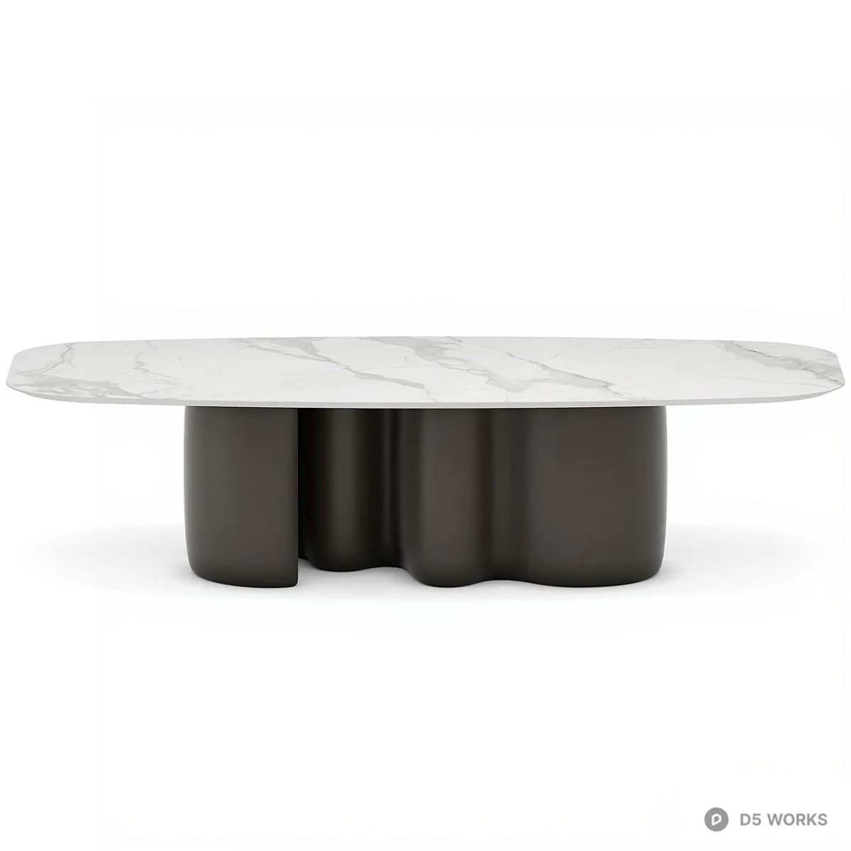 Marble Top Dining Table With Sculptural Base 3d model thumbnail 3