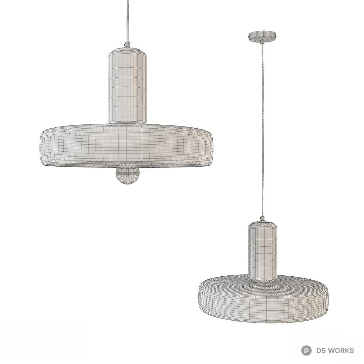 Minimalist Ceramic Pendant Light 3d model thumbnail 3