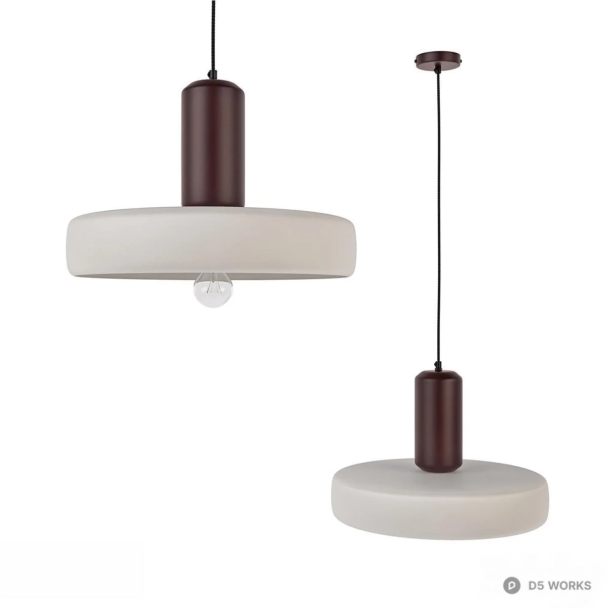 Minimalist Ceramic Pendant Light 3d model - Image 1