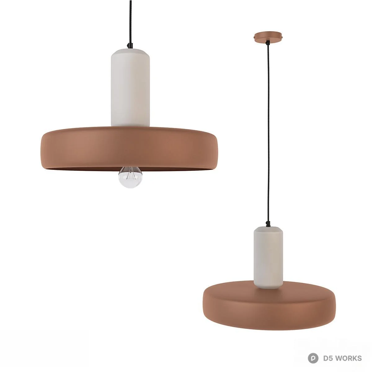 Minimalist Ceramic Pendant Light 3d model thumbnail 2