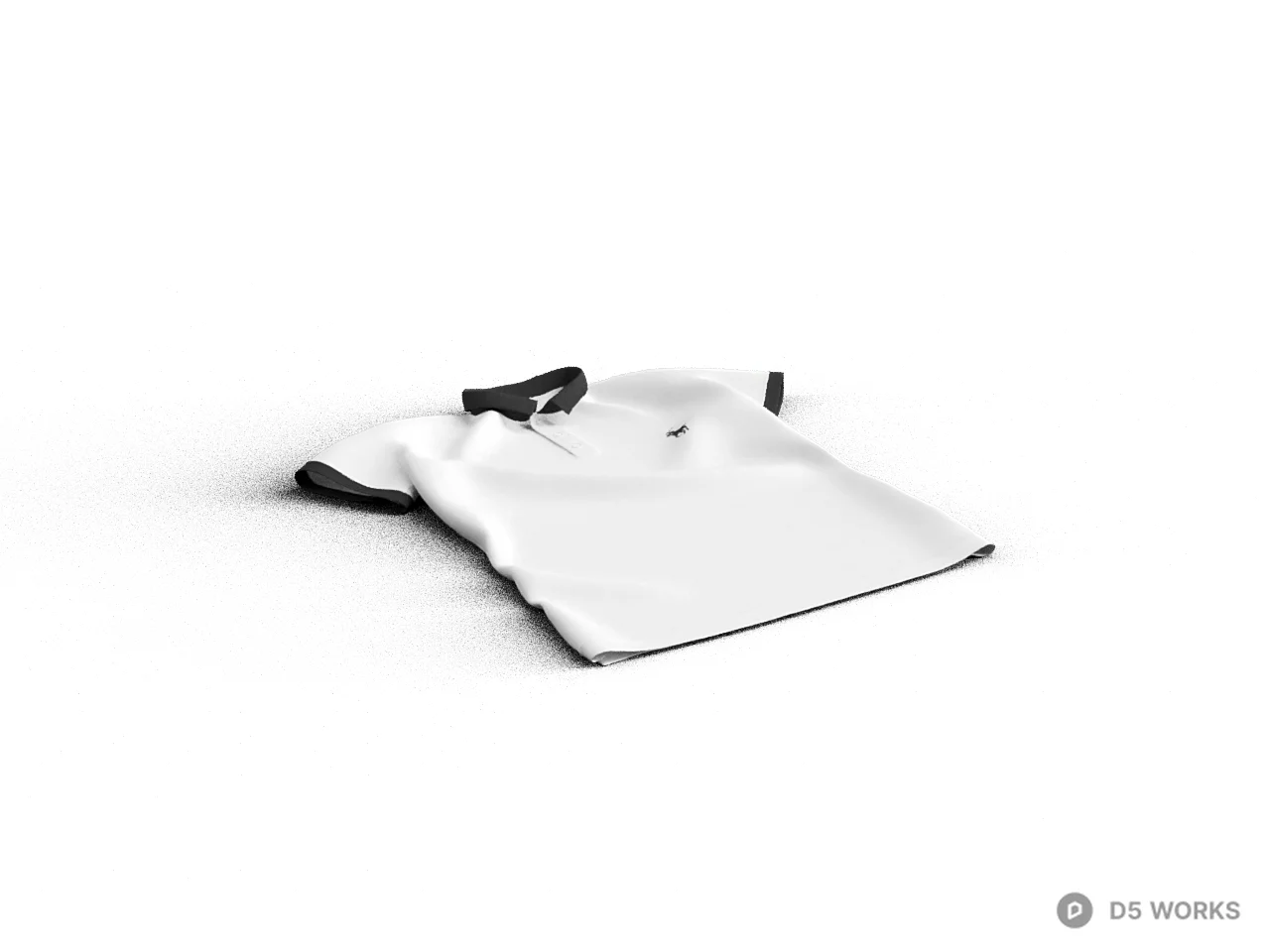 White T Shirt 3d model - Image 1