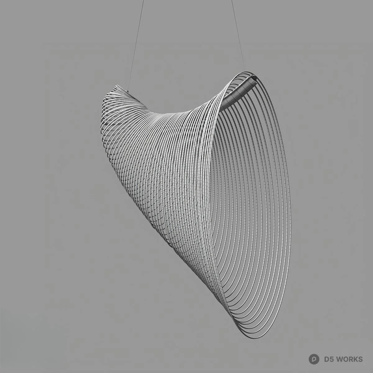 Spiral Wire Mesh Pendant Light 3d model thumbnail 2