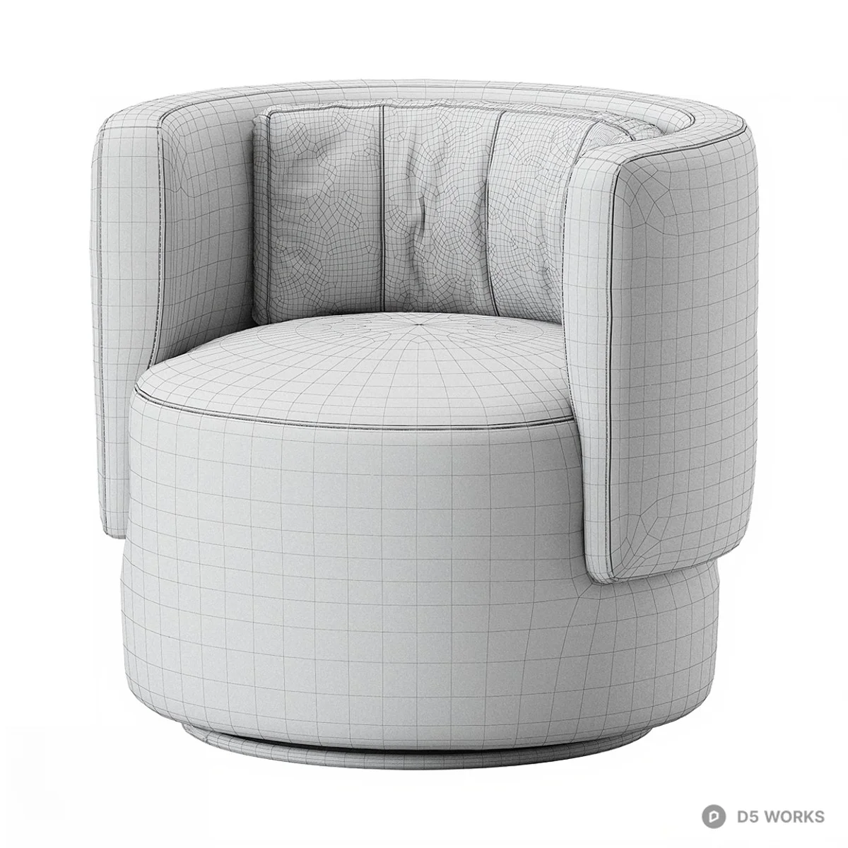 Textured Swivel Armchair 3d model thumbnail 2