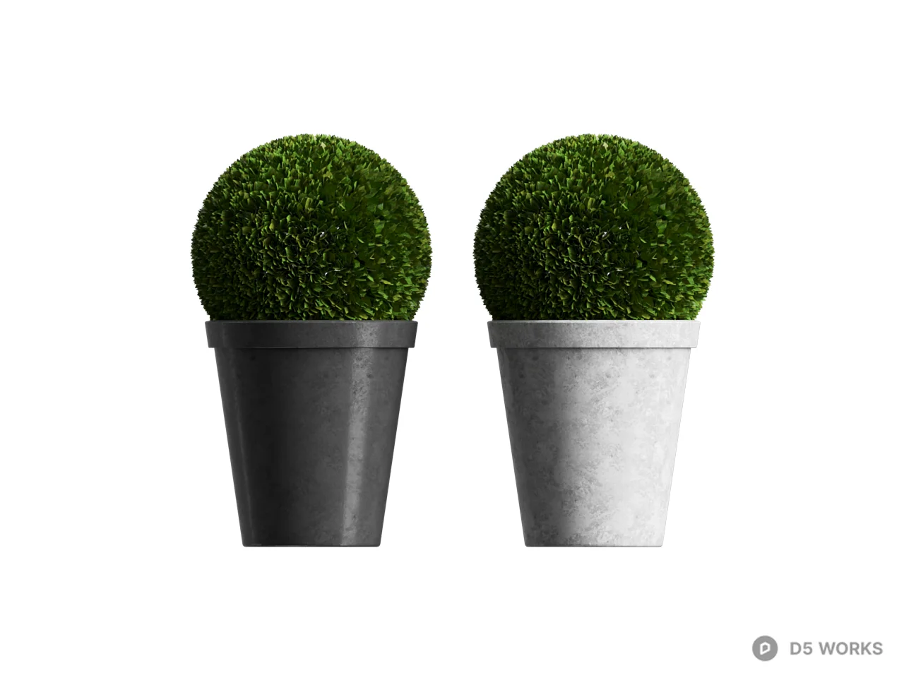 Minimalist Artificial Topiary Potted Plants 3d model thumbnail 2