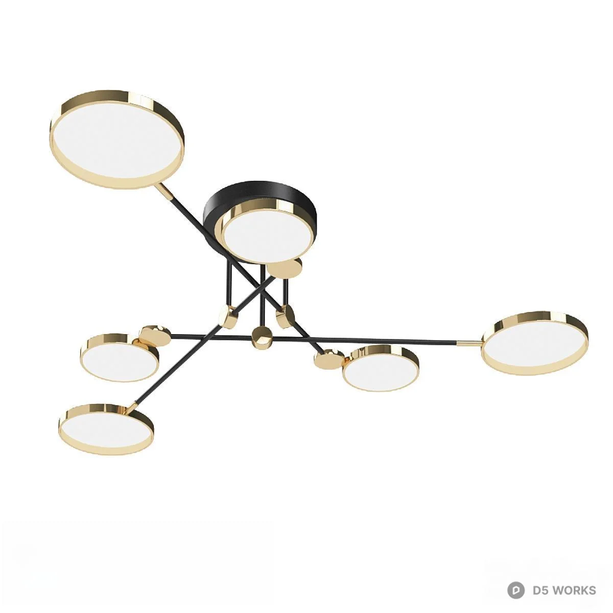 Modern Multi Head Ceiling Light 3d model - Image 1