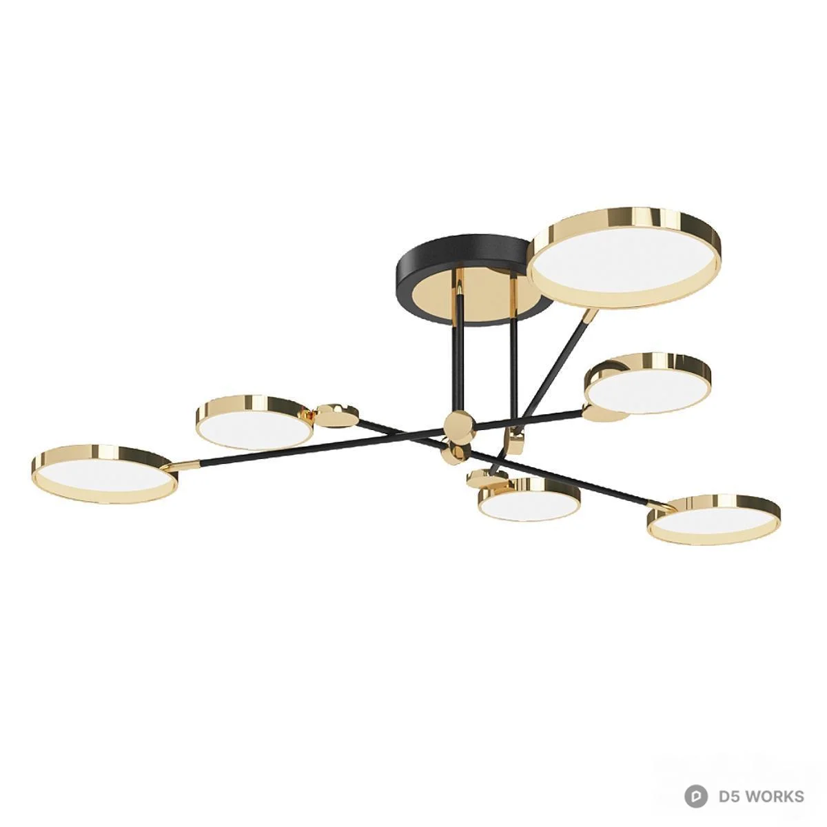 Modern Multi Head Ceiling Light 3d model thumbnail 2