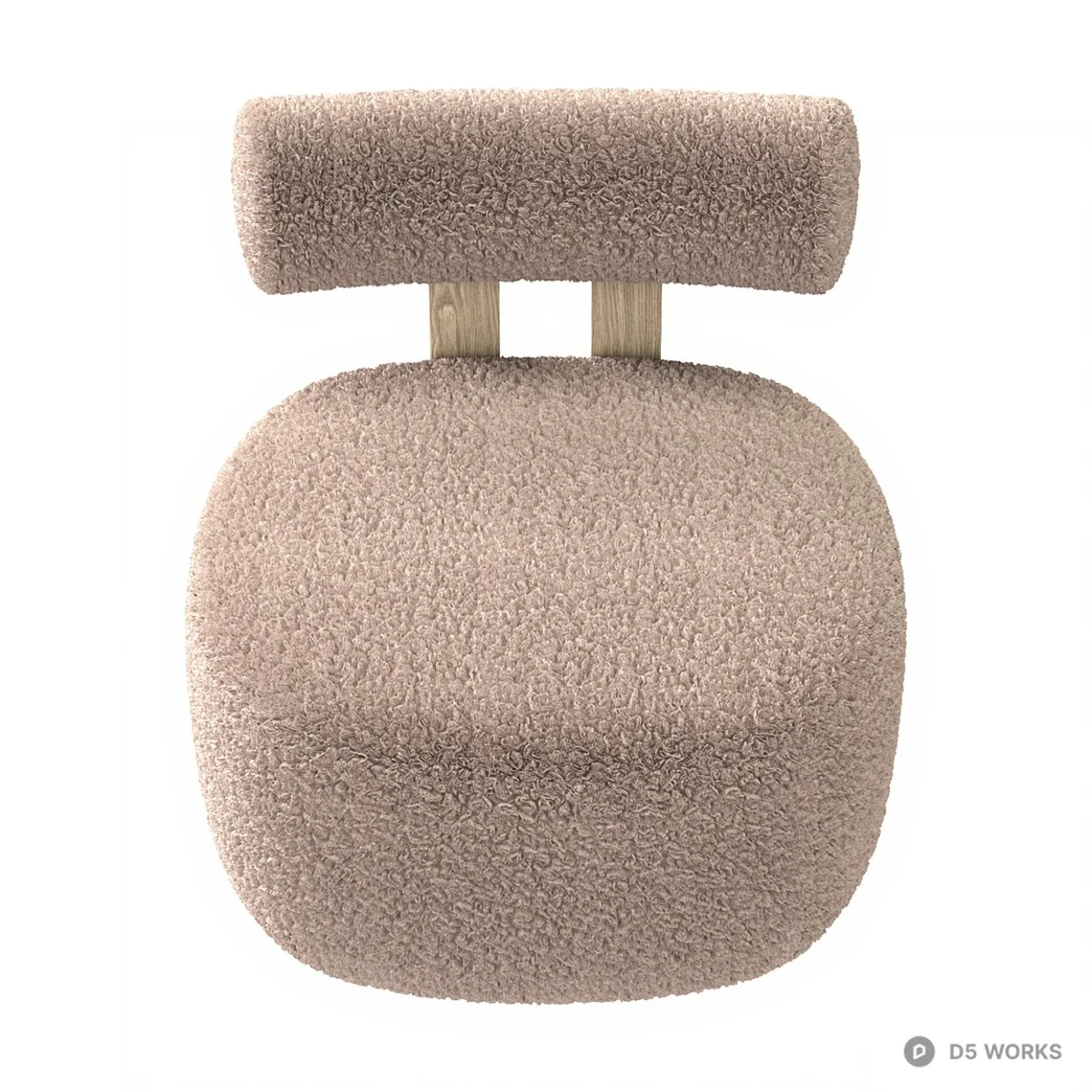 Boucle Upholstered Leisure Chair 3d model thumbnail 2
