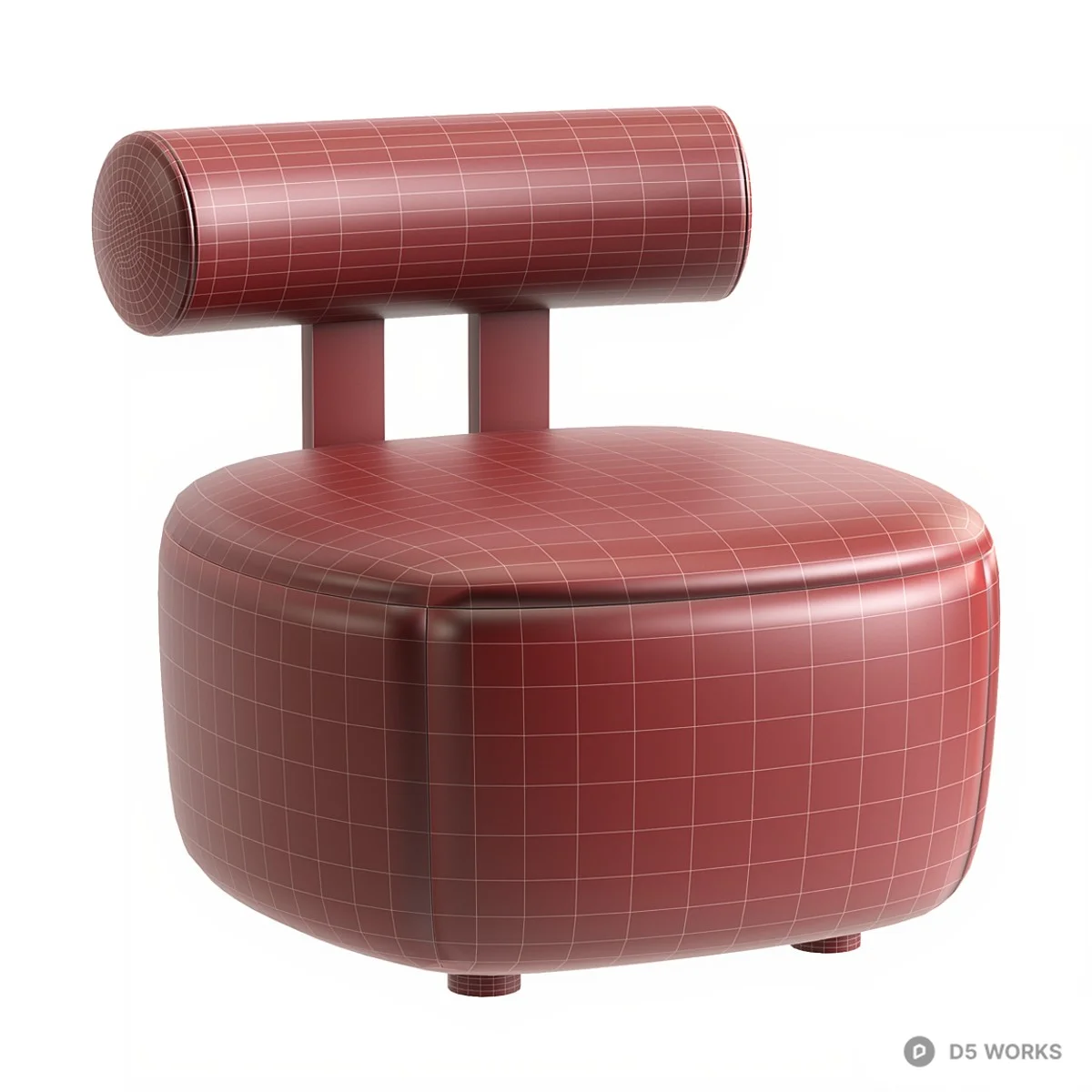 Boucle Upholstered Leisure Chair 3d model thumbnail 5