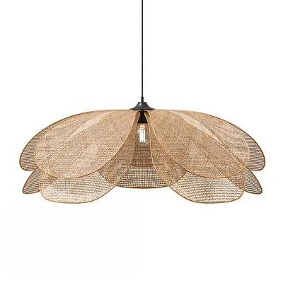 Woven Rattan Petal Pendant Light 3d model
