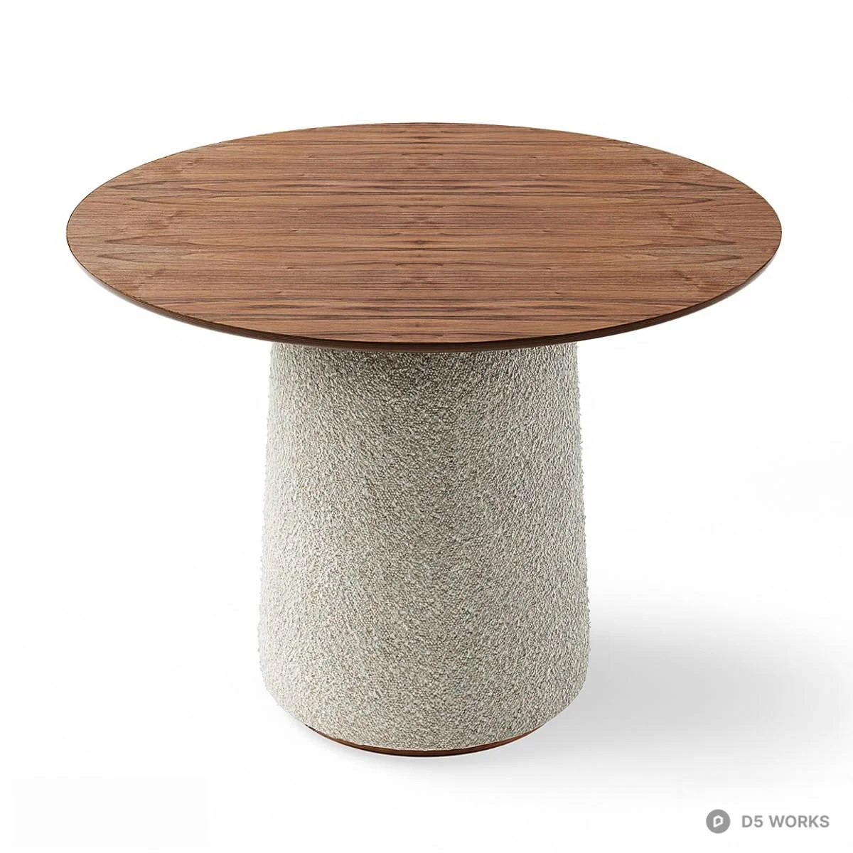 Textured Concrete Base Dining Table 3d model thumbnail 2