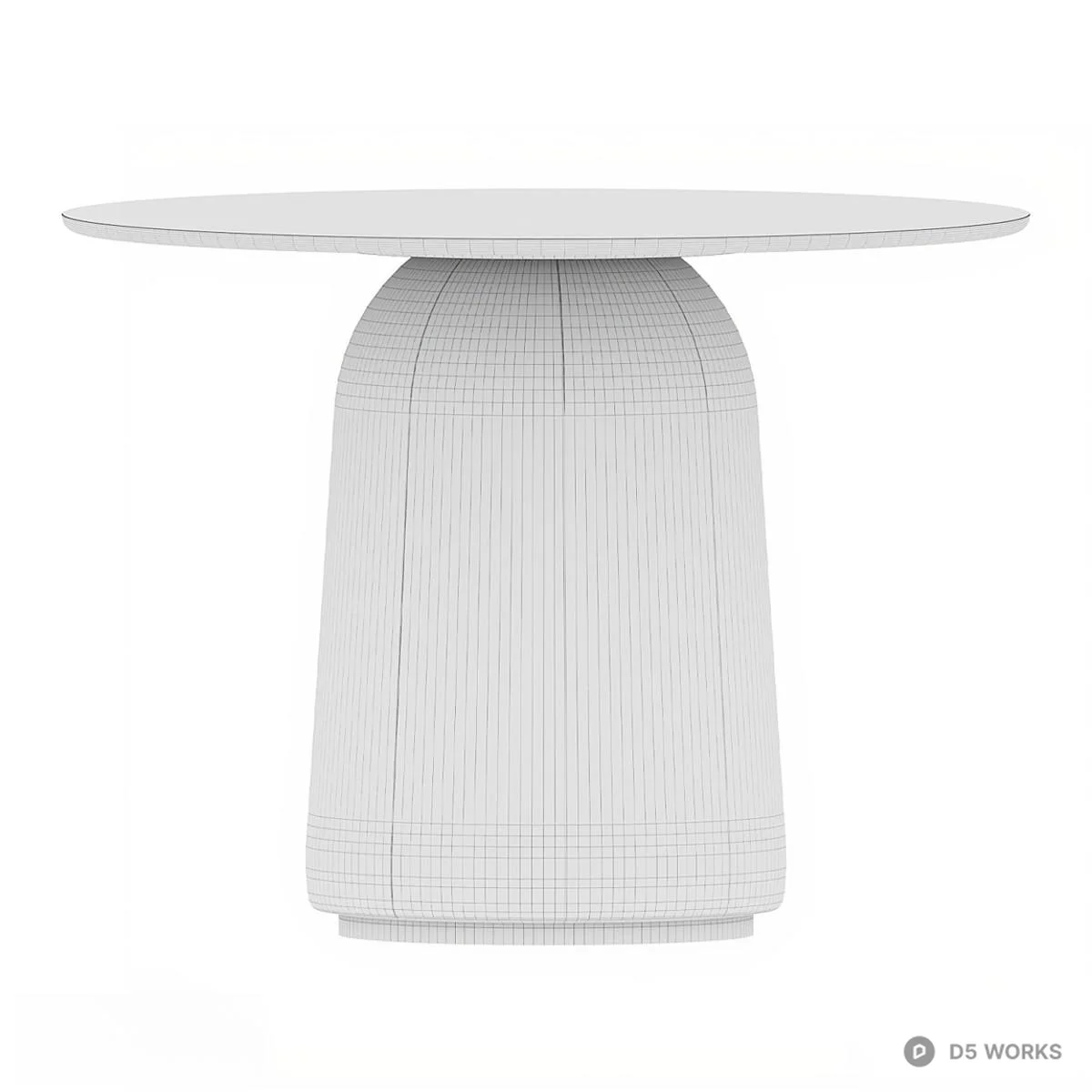 Textured Concrete Base Dining Table 3d model thumbnail 3