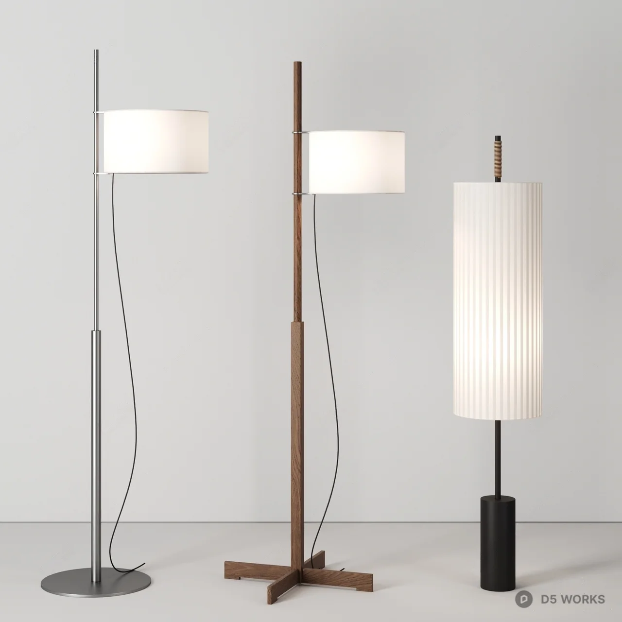 Minimalist Floor Lamp Collection 3d model - Image 1