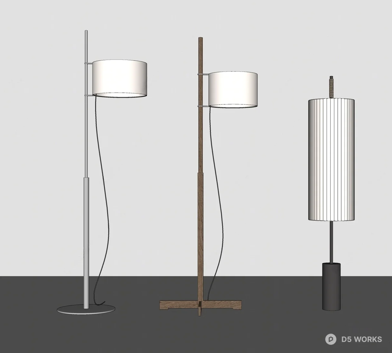 Minimalist Floor Lamp Collection 3d model thumbnail 2