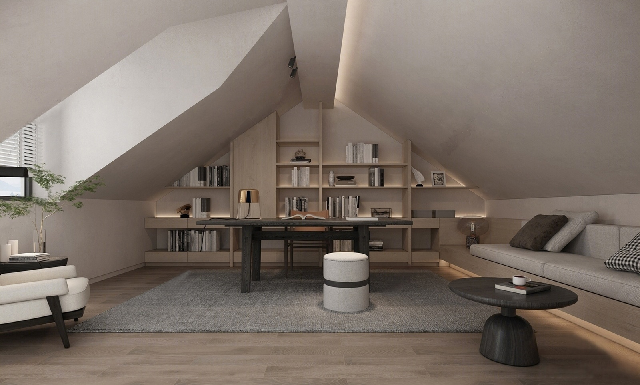 Wabi-Sabi Modern Study Room 