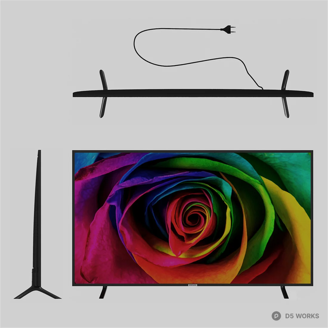 Minimalist Flat Screen Television 3d model thumbnail 2