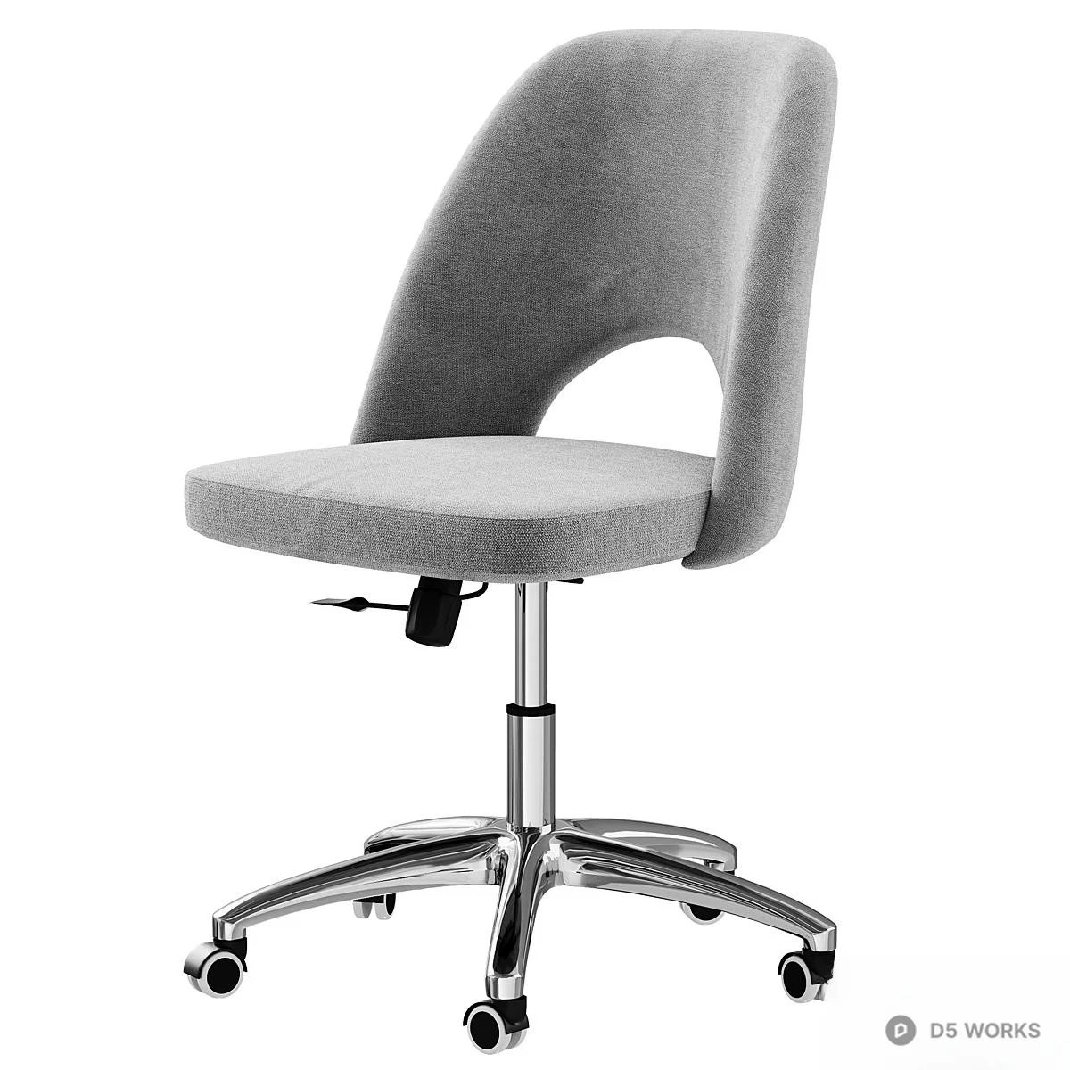 Gray And Pink Upholstered Office Chair 3d model thumbnail 4