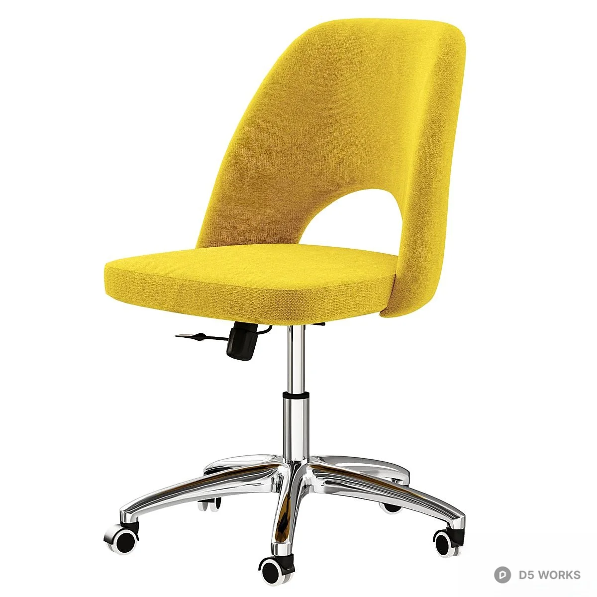 Gray And Pink Upholstered Office Chair 3d model thumbnail 3