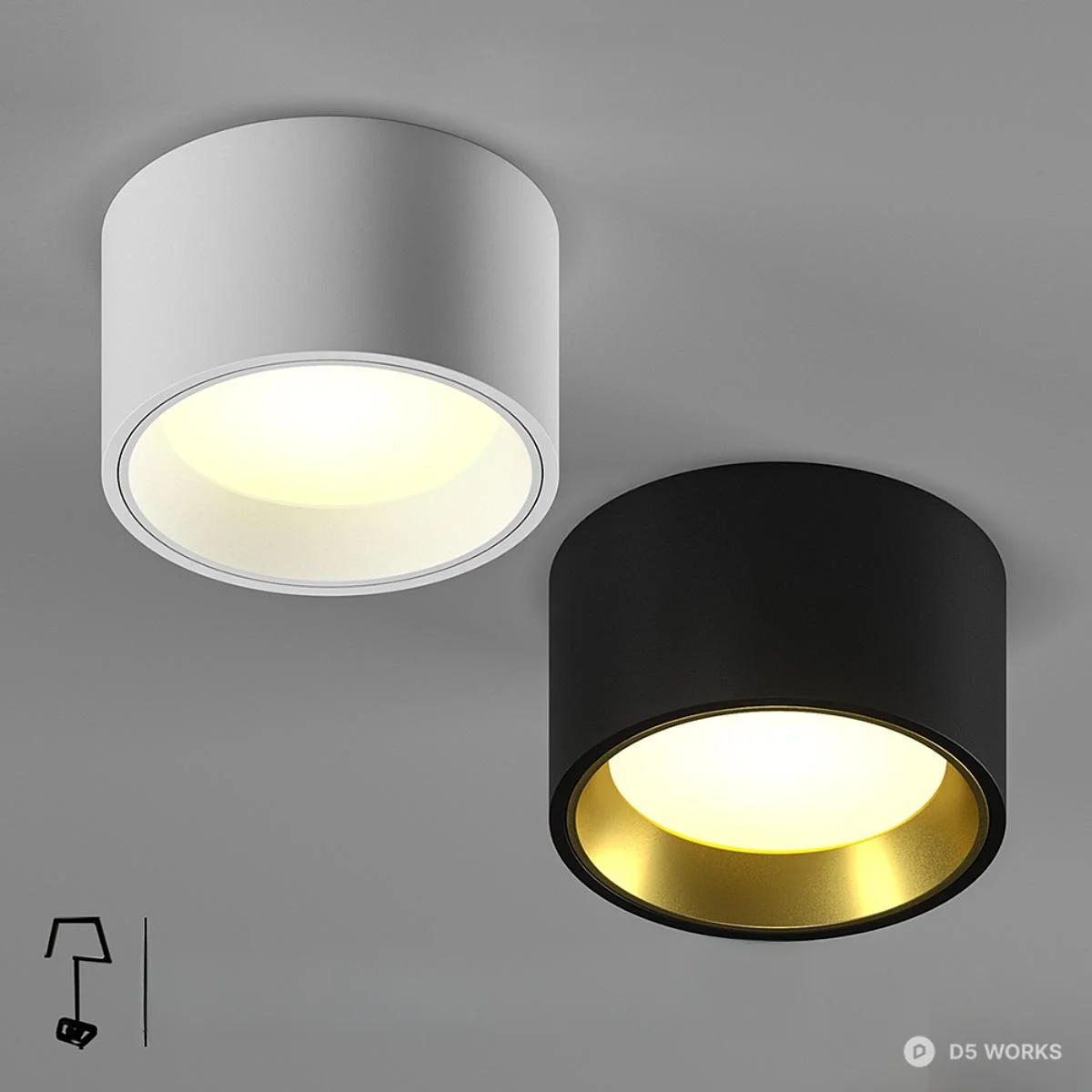 Minimalist Recessed Spotlights 3d model - Image 1