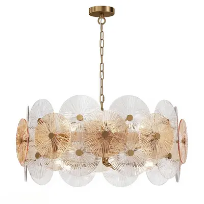 Modern Glass Petal Chandelier 3d model