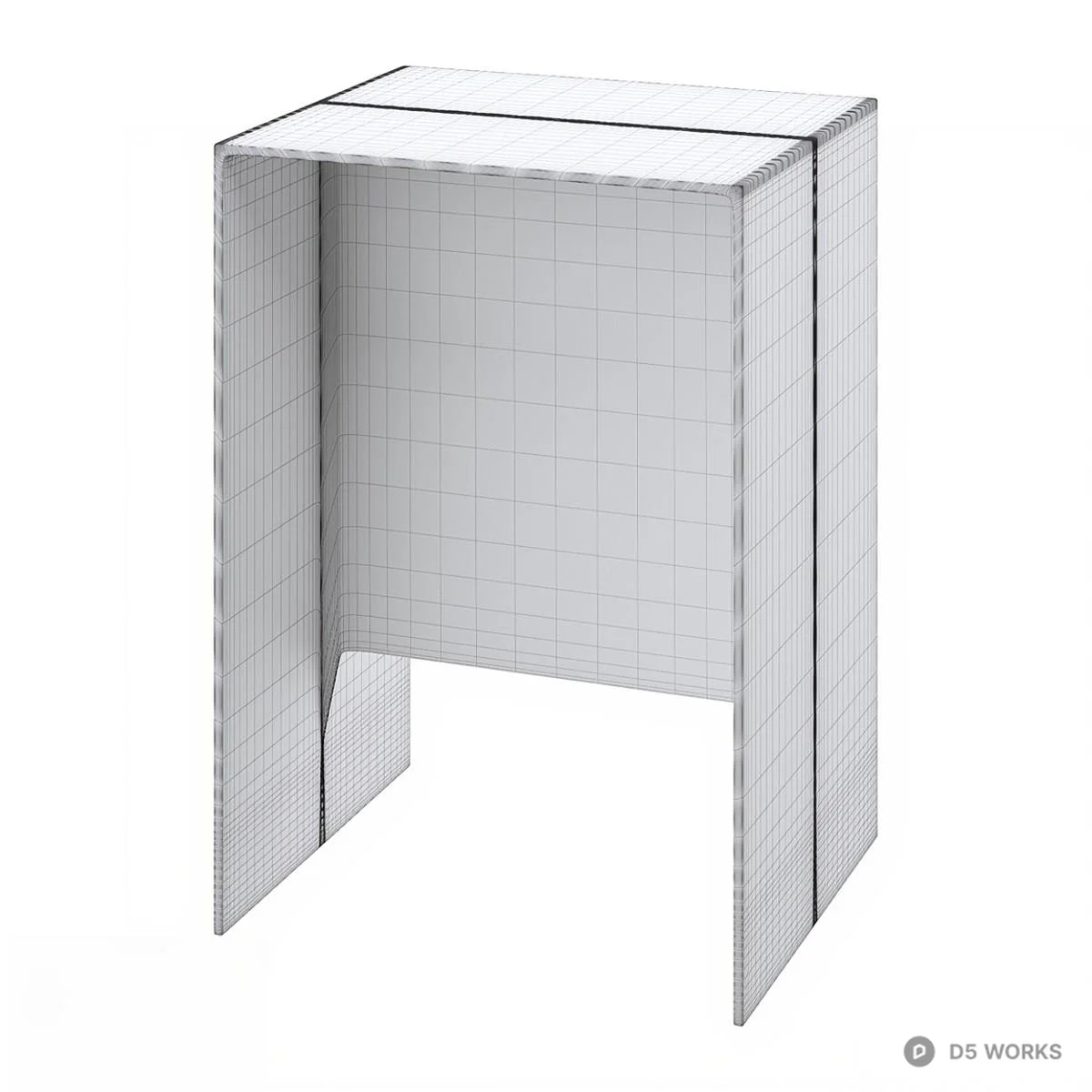 Amber Acrylic Minimalist Side Table 3d model thumbnail 2