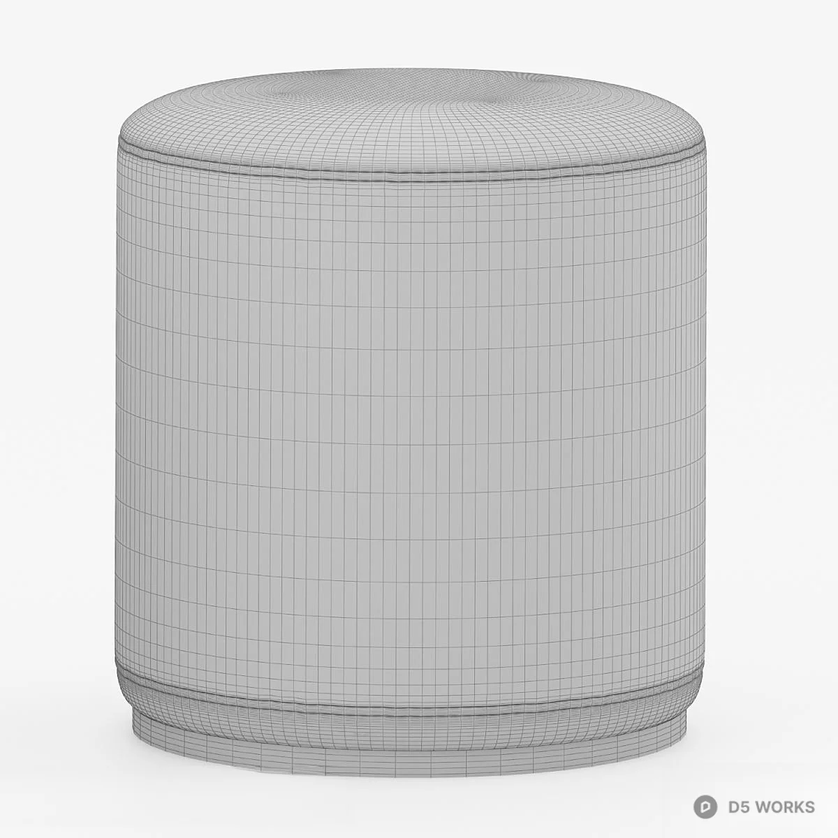Velvet Round Stool 3d model thumbnail 2